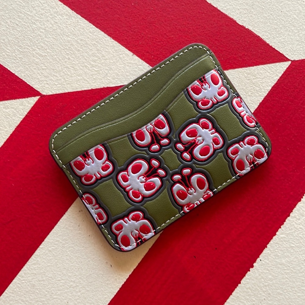 Coachtopia Wavy Card Case In Coachtopia Leather: Butterfly Print